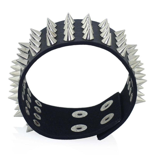 Unique Four Row Cuspidal Spikes Rivet Bracelet