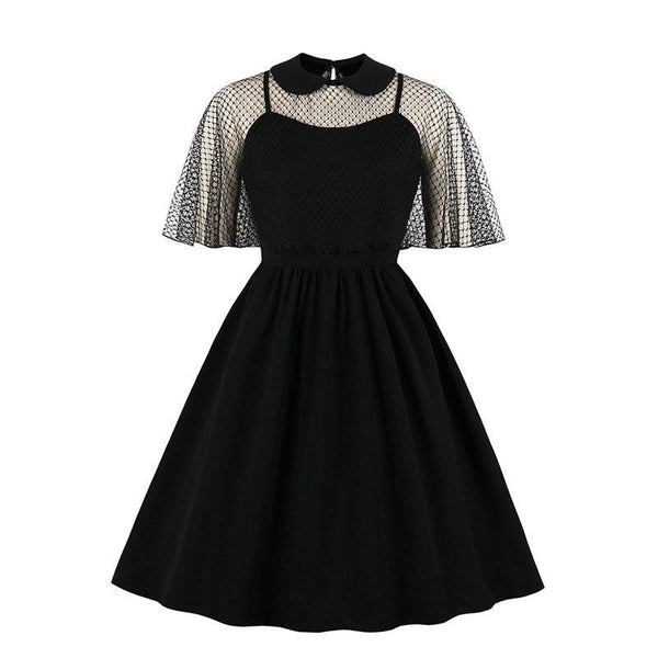 Elegant Gothic Plus Size Party Black Dress