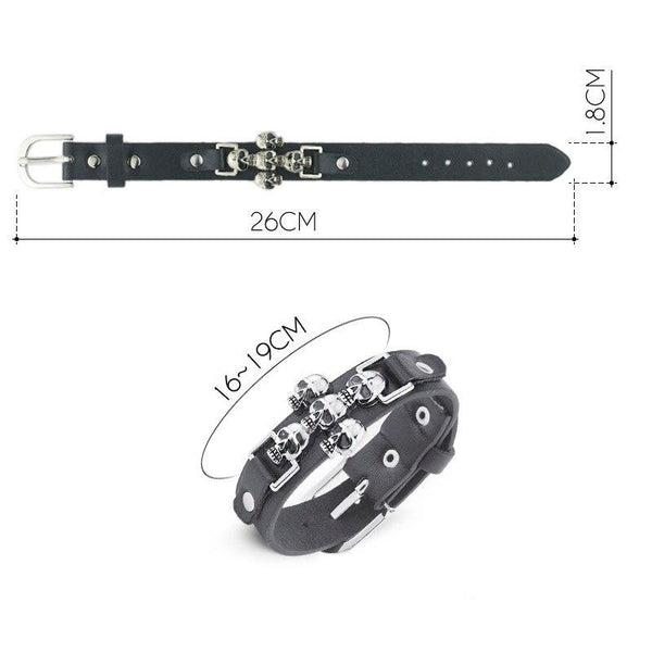 Skeleton Skull Punk Gothic Rock Leather Belt Buckle