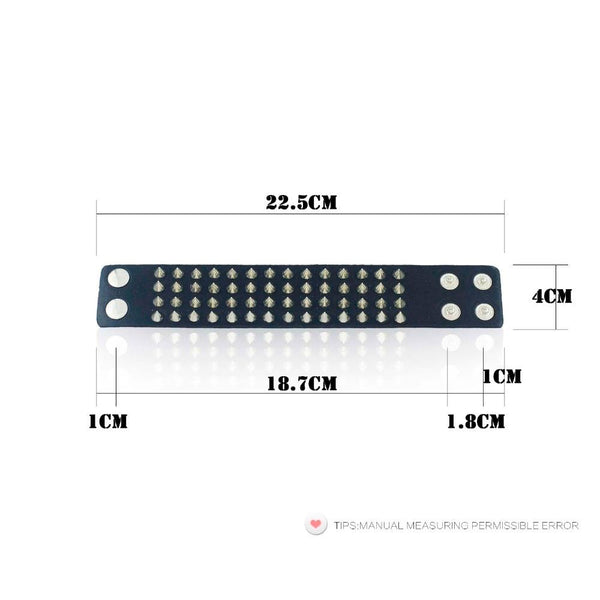 Unique Four Row Cuspidal Spikes Rivet Bracelet