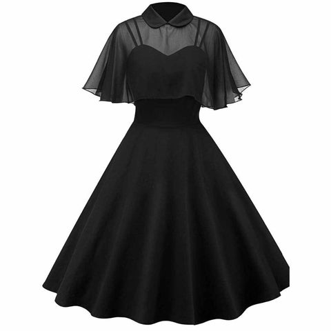 Women Vintage Gothic Cape Dress