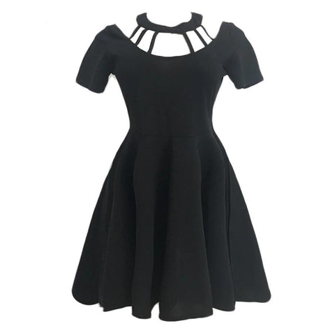 Summer Gothic Dresses Women Black Mini